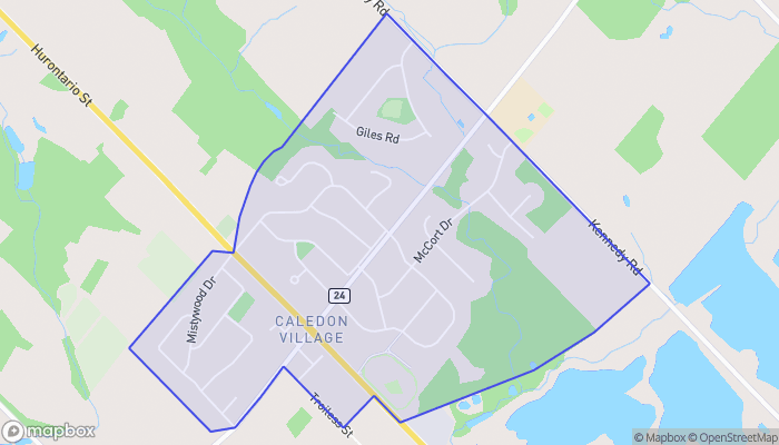 Map of Caledon Village