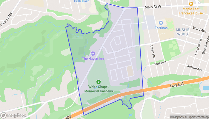 Map of Ainslie Wood West