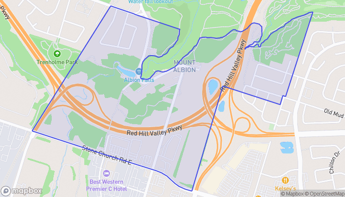 Map of Albion Falls