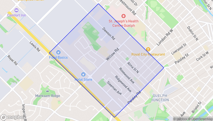 Map of Onward Willow