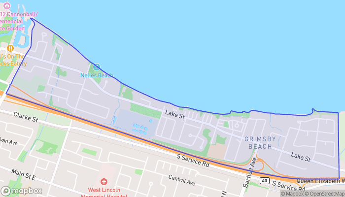 Map of Grimsby Beach