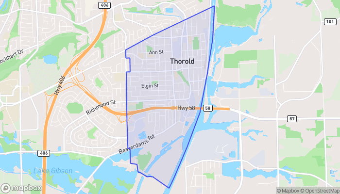 Map of Thorold Proper