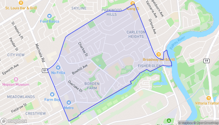 Map of Borden Farm - Stewart Farm - Parkwood Hills - Fisher Glen