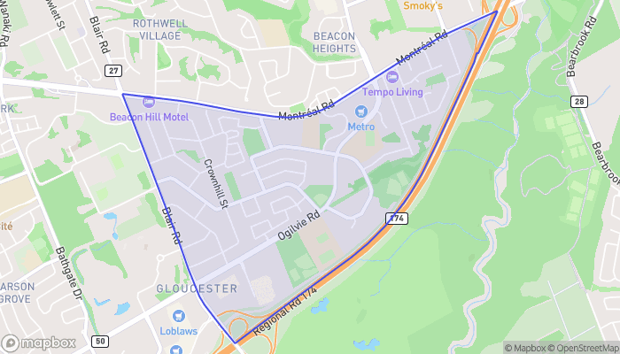 Map of Beacon Hill South - Cardinal Heights