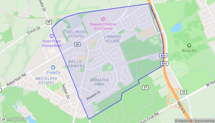 Map of Bells Corners East