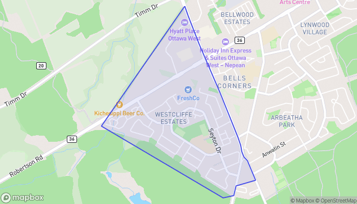 Map of Bells Corners West