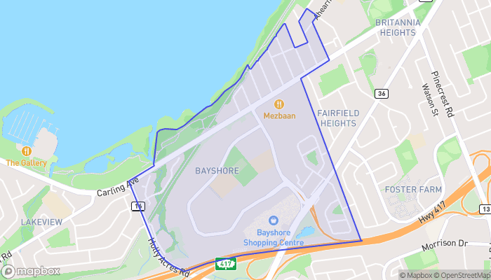 Map of Bayshore - Belltown