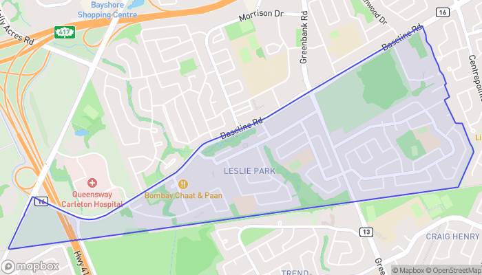 Map of Briar Green - Leslie Park