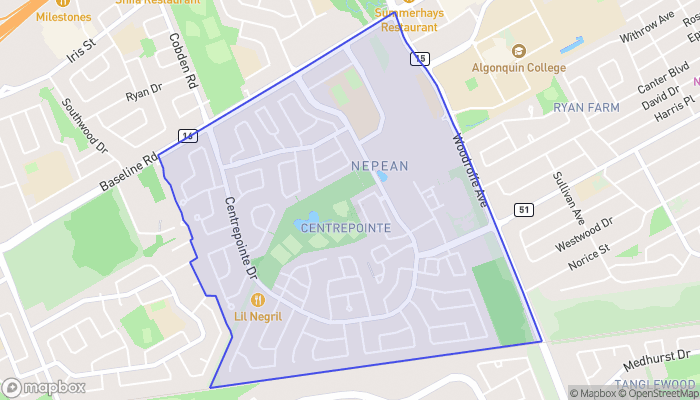Map of Centrepointe
