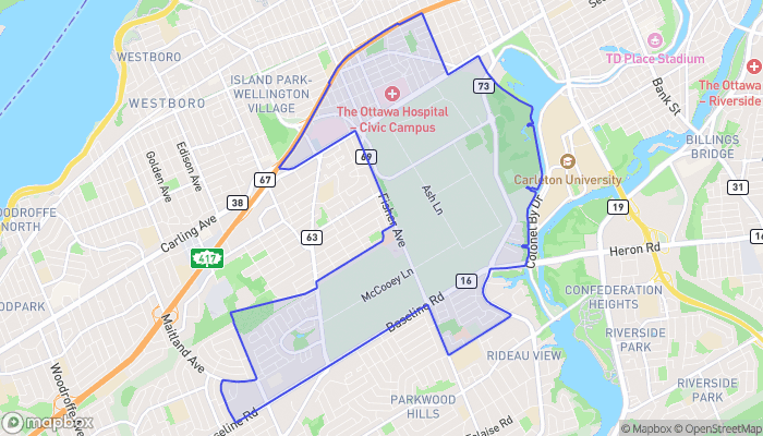 Map of Civic Hospital - Central Park