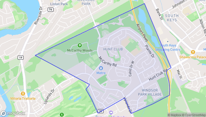 Map of Hunt Club East - Western Community