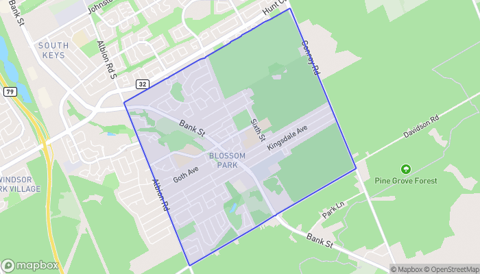 Map of Hunt Club Upper - Blossom Park - Timbermill