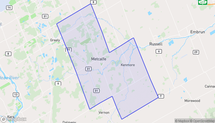 Map of Metcalfe