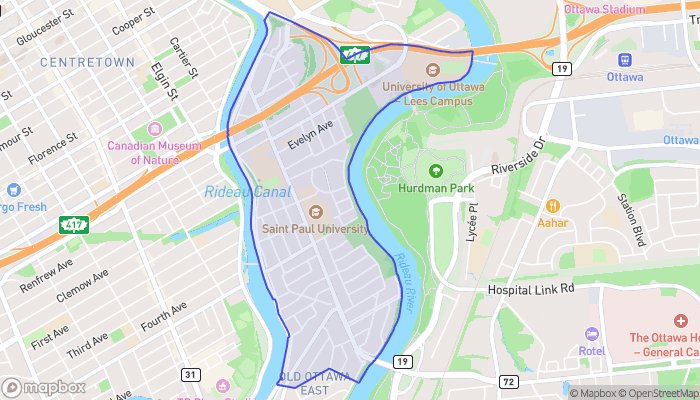 Map of Old Ottawa East