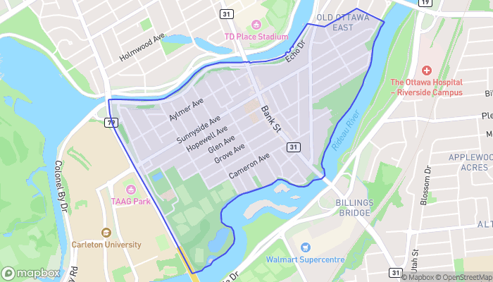 Map of Old Ottawa South