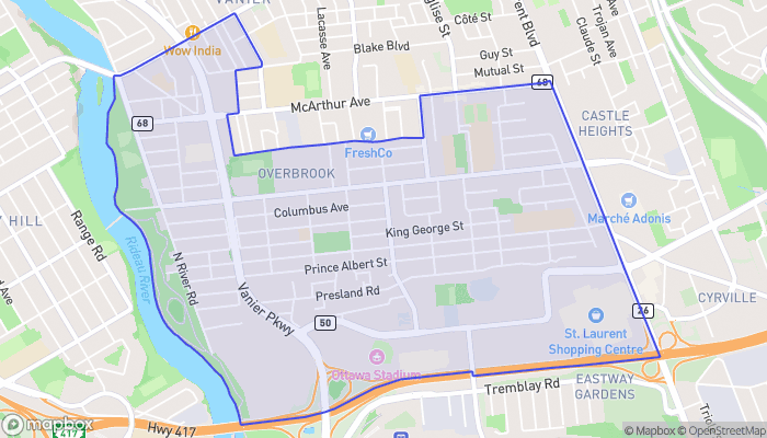 Map of Overbrook - Mcarthur