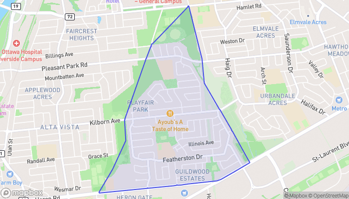 Map of Playfair Park - Lynda Park - Guildwood Estates