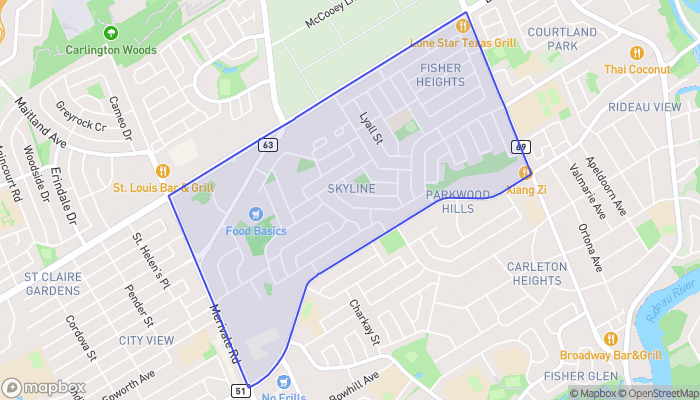 Map of Skyline - Fisher Heights