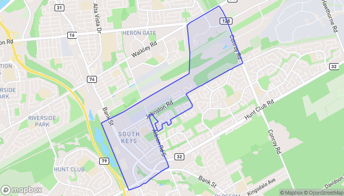 Map of South Keys - Greenboro West