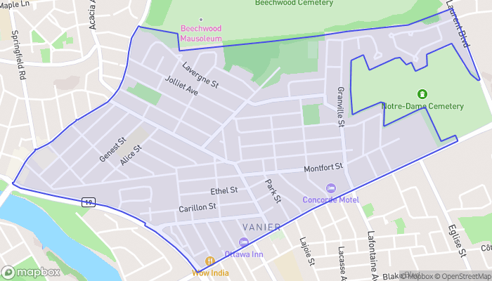 Map of Vanier North