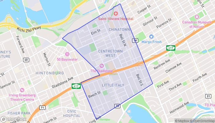 Map of West Centretown
