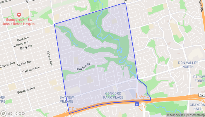 Map of Bayview Village