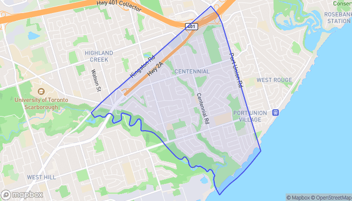 Map of Centennial-Scarborough