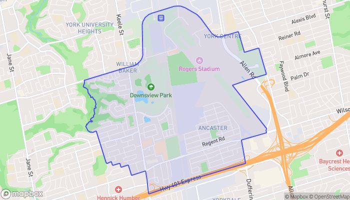 Map of Downsview