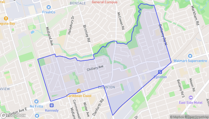 Map of Eglinton East
