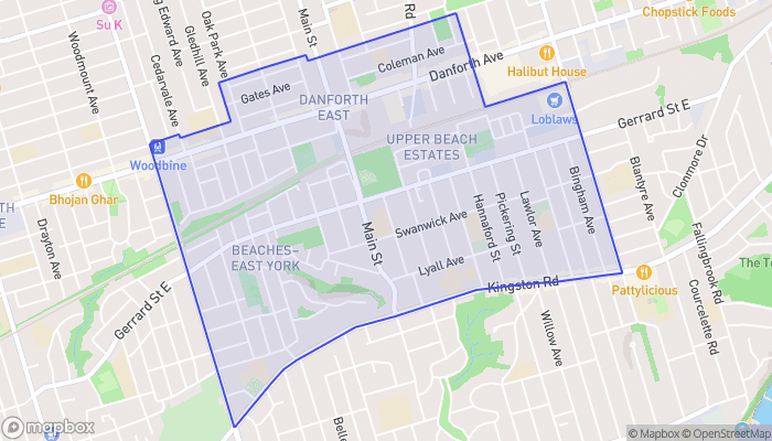 Map of East End-Danforth
