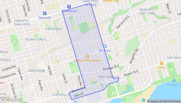 Map of Greenwood-Coxwell