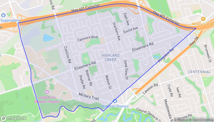 Map of Highland Creek