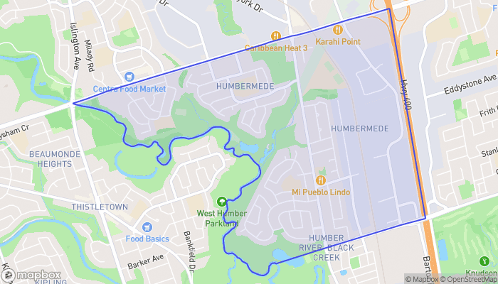Map of Humbermede