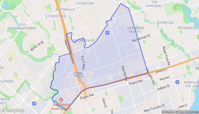 Map of Etobicoke City Centre