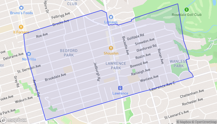Map of Lawrence Park North