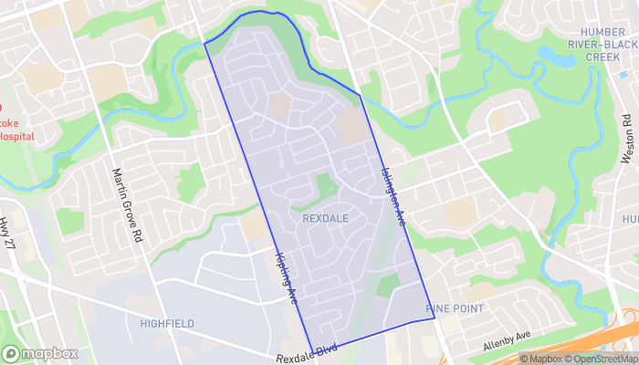 Map of Rexdale-Kipling