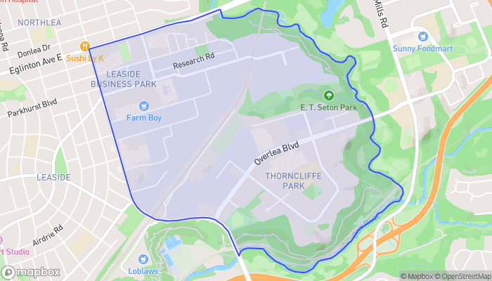 Map of Thorncliffe Park