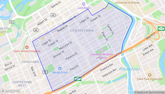 Map of Centretown