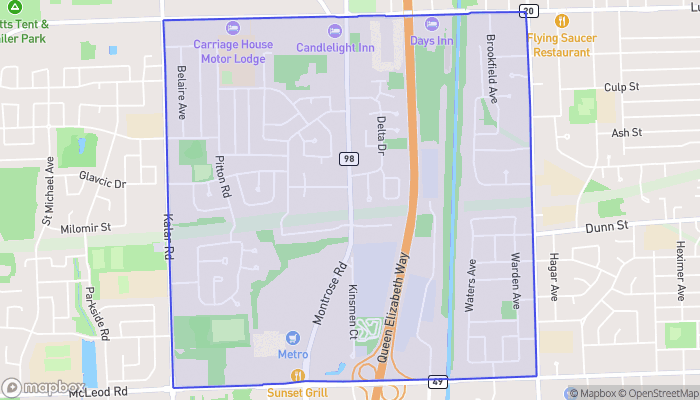 Map of Niagara Falls South