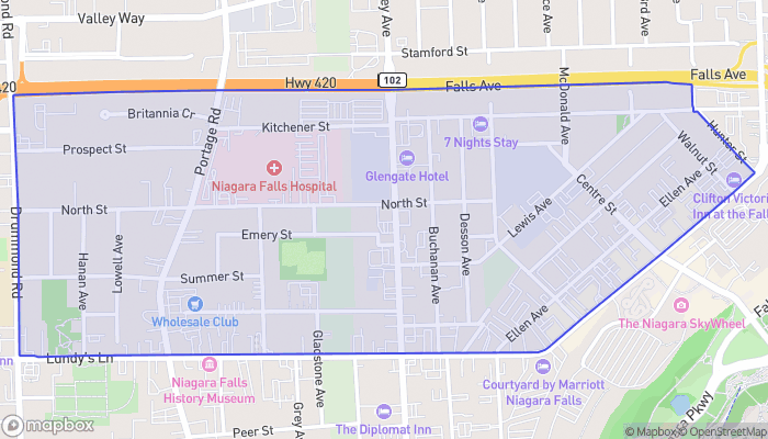 Map of Niagara Falls Centre