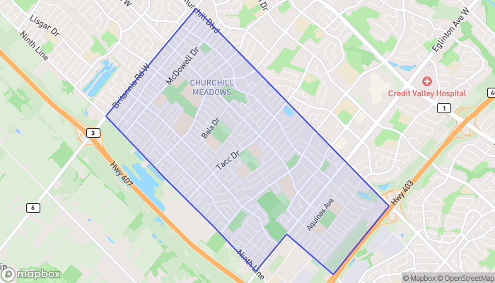 Map of Churchill Meadows