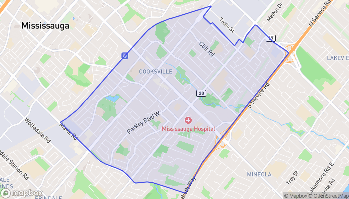 Map of Cooksville