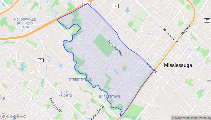 Map of East Credit
