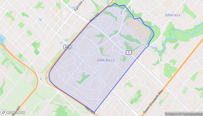Map of Erin Mills