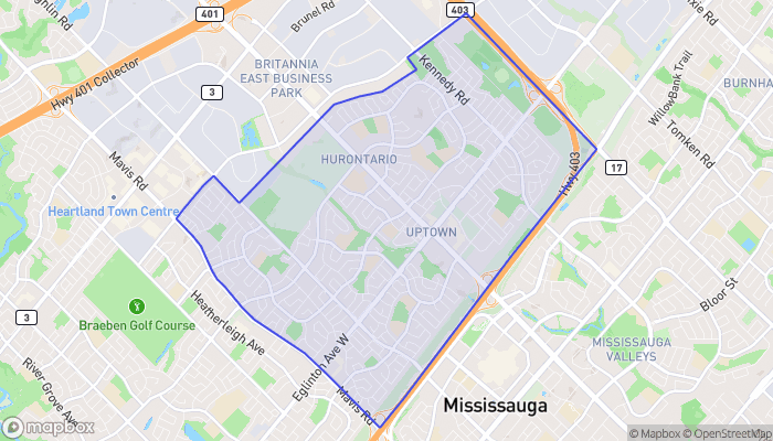 Map of Hurontario