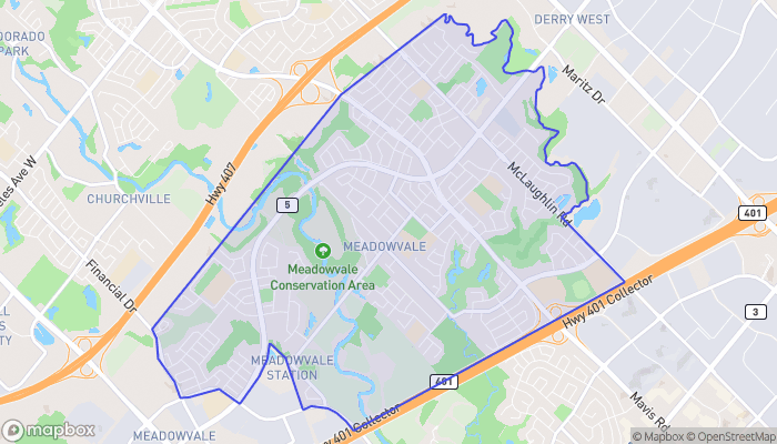 Map of Meadowvale Village