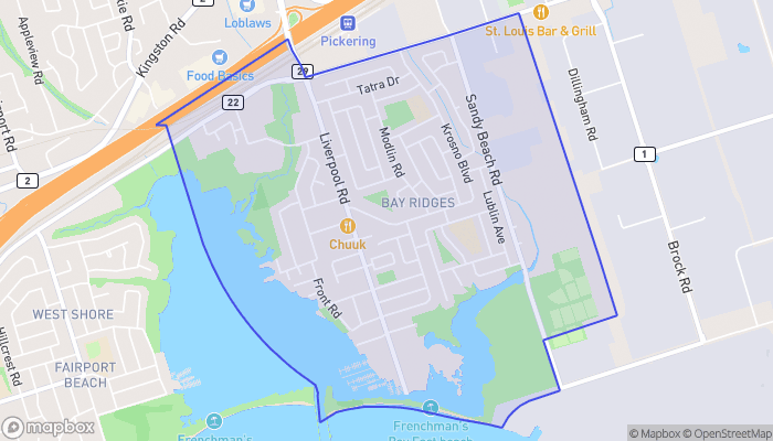 Map of Bay Ridges