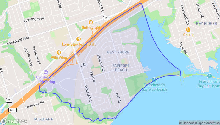 Map of West Shore