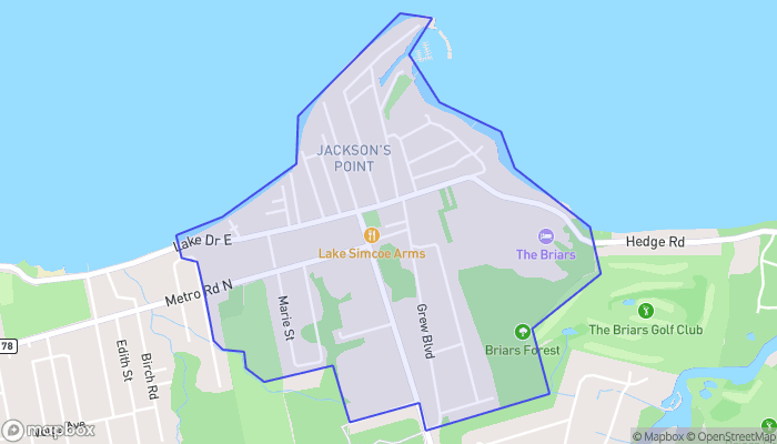 Map of Jackson's Point
