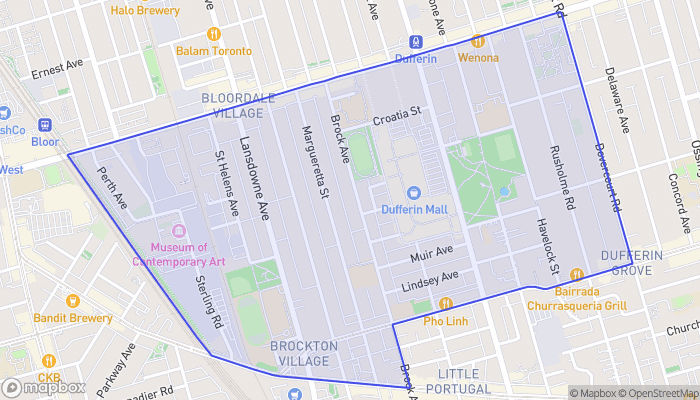Map of Dufferin Grove